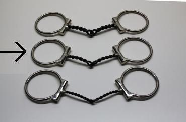 Twisted Wire, D-Ring Snaffle-Bit SS, mittleres Mundstück
